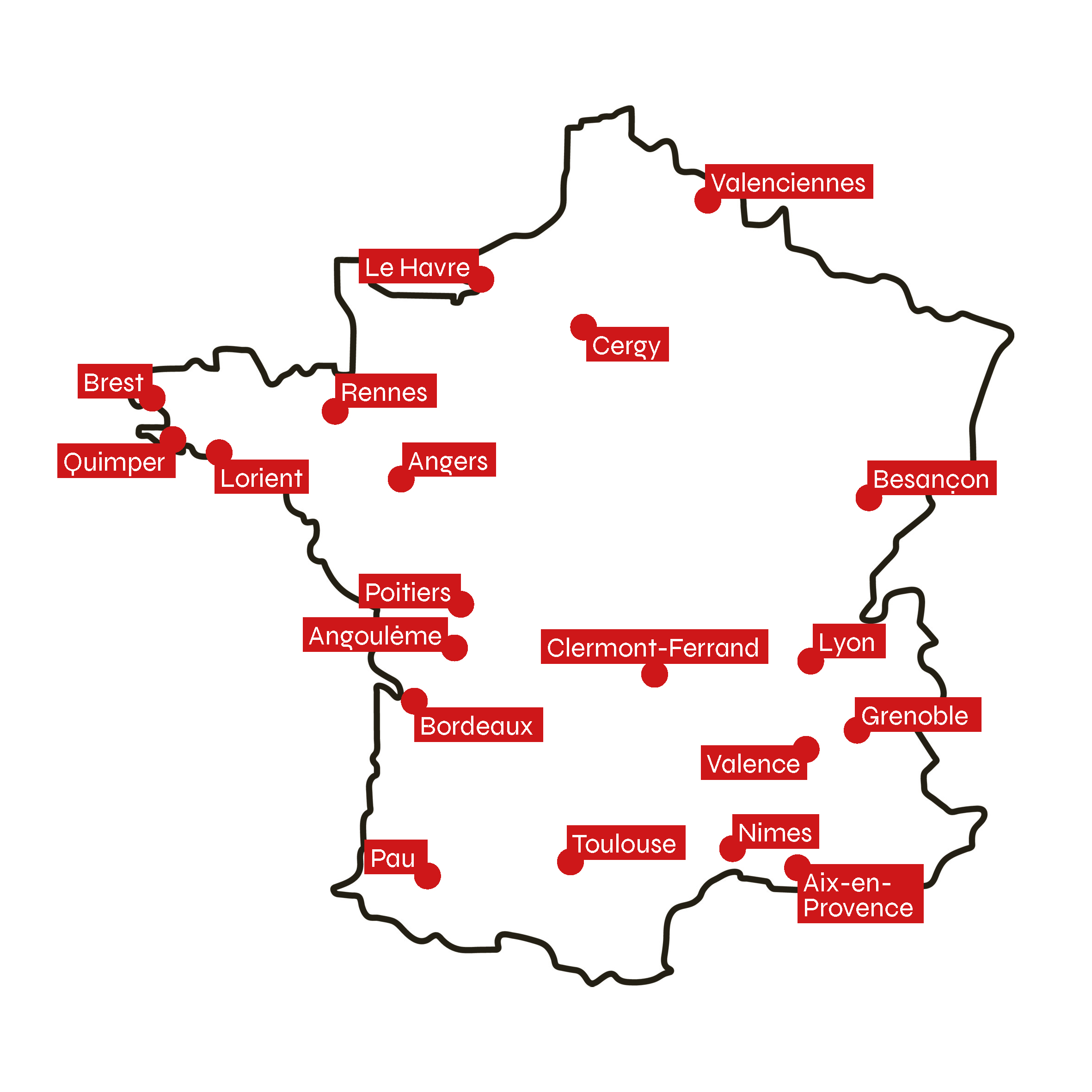 Carte des mobilisations en cours